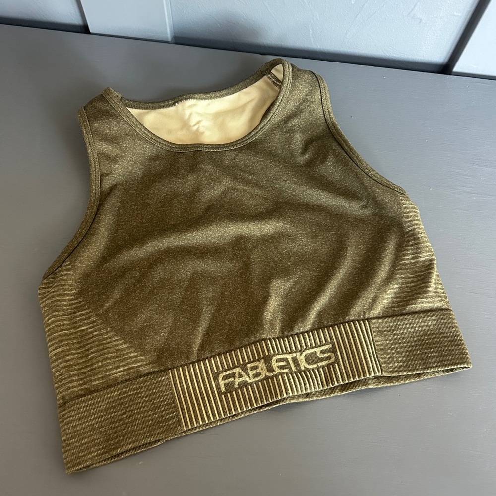 Fabletics Green Women's Longline Sports Bra